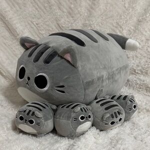 Plush Gray Cat Toy Set